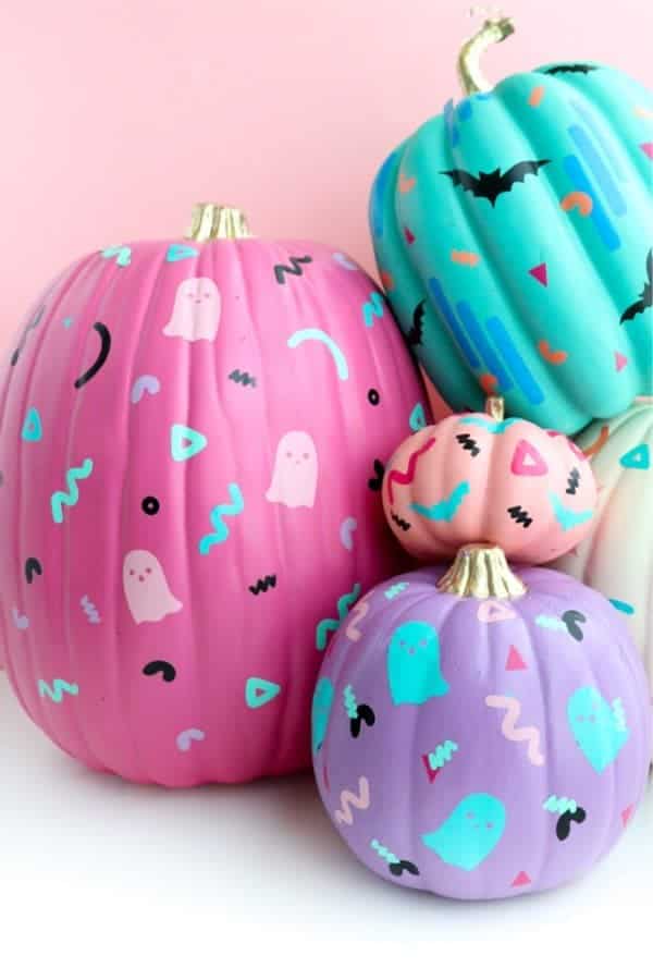 90’s Pattern No Carve Pumpkin Decoration