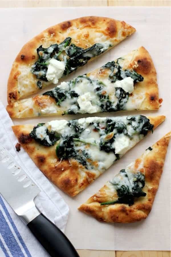 Flatbread Pizza With Spinach & Goat Cheese