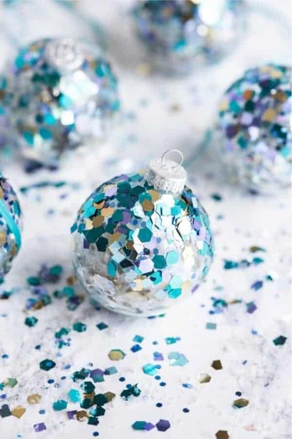 DIY Glitter Confetti Ornaments