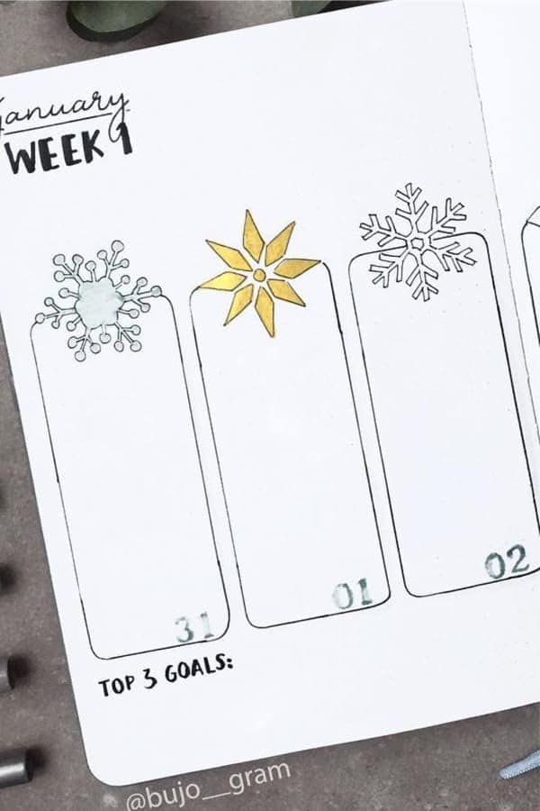 Snow Themed Weekly Layout