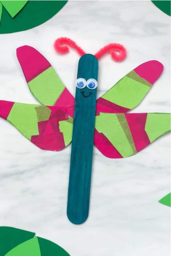 Craft Stick Dragonfly For Kids