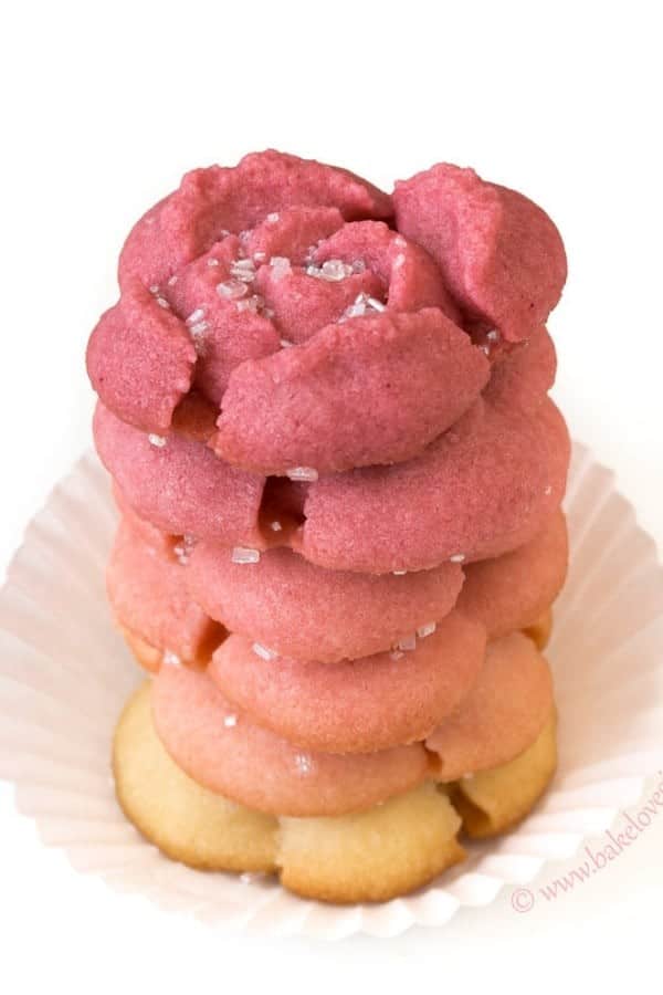 OMBRE ROSE CREAM CHEESE SPRITZ COOKIES