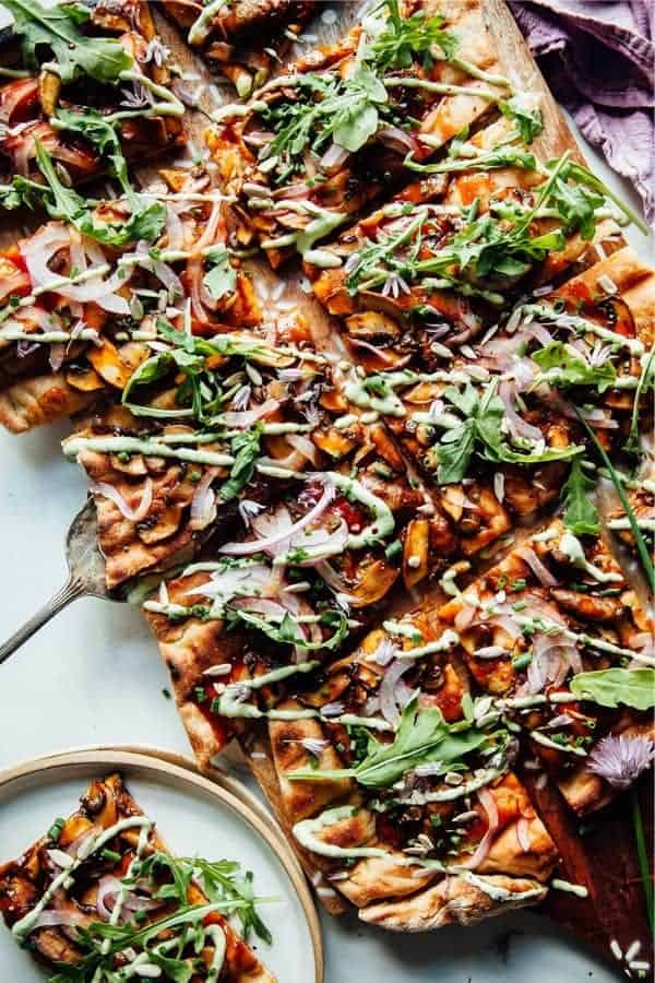 BBQ Mushroom Flatbread Homemade Recipe