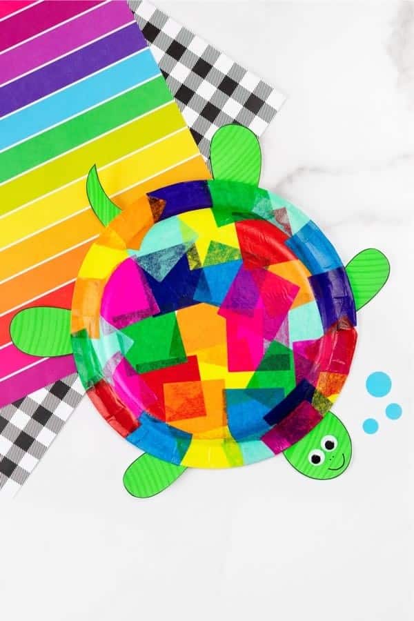 Tissue Paper & Paper Plate Turtle Craft