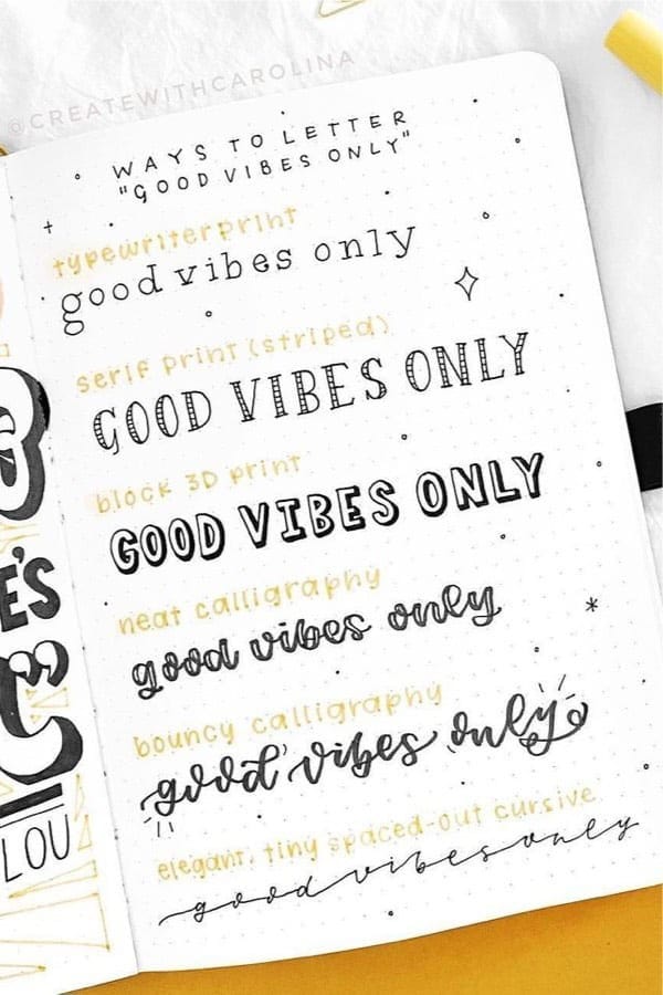 Good Vibes Only Bujo Lettering