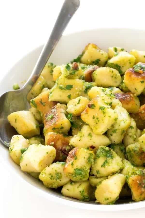 CRISPY PARSLEY PESTO GNOCCHI