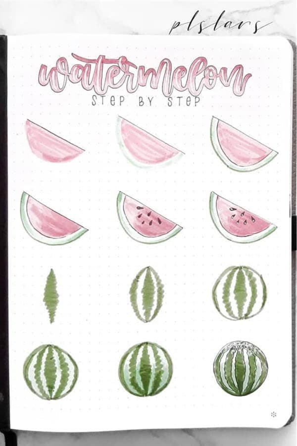 Step By Step Watermelon Doodles