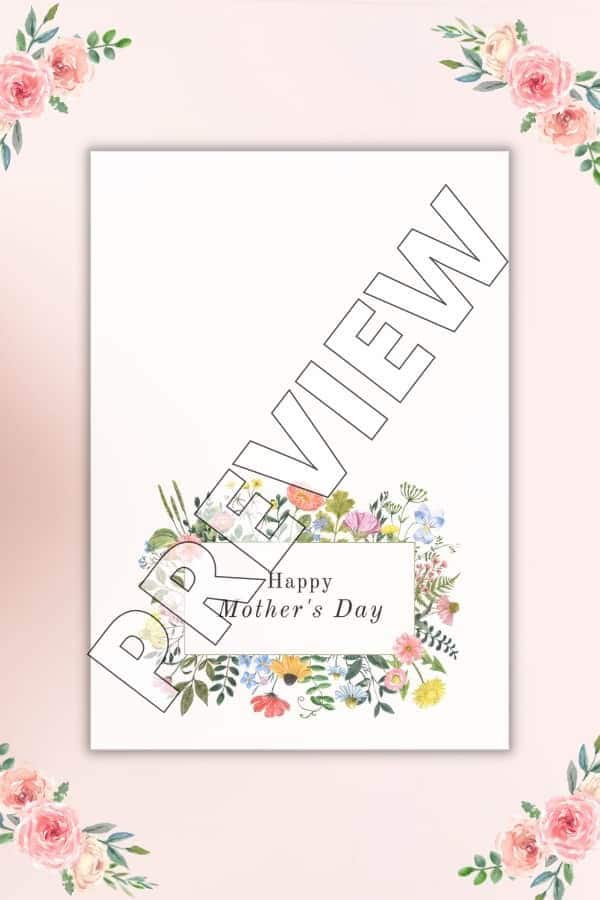 WATERCOLOR WILDFLOWER HAPPY MOTHER’S DAY FOLDED CARD