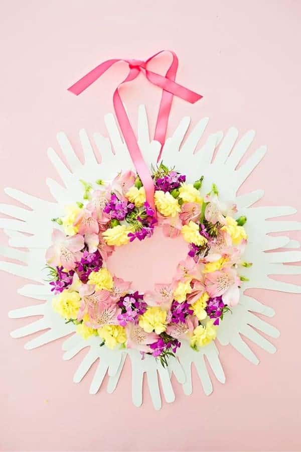 How To Make A Handprint Flower Wreath