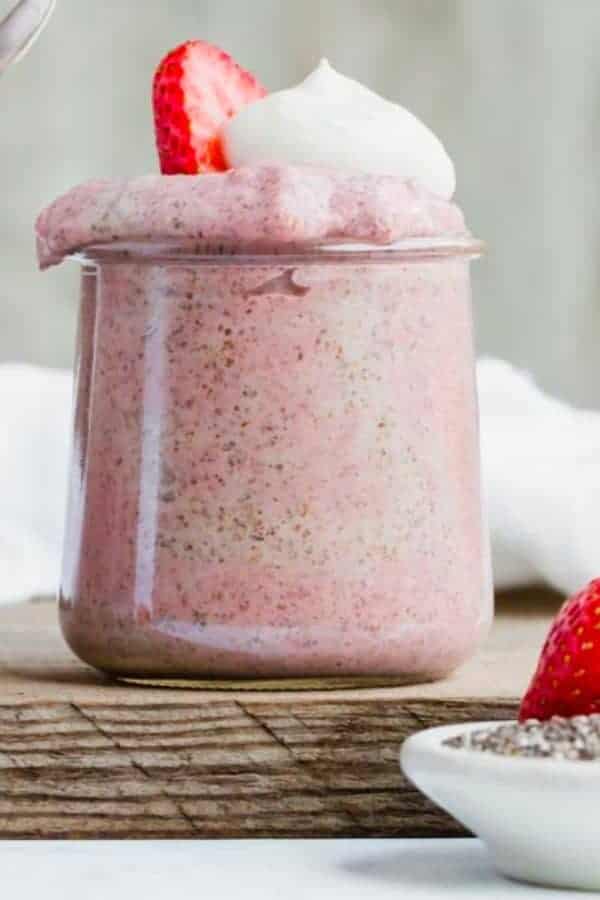 KETO STRAWBERRY COCONUT CHIA PUDDING