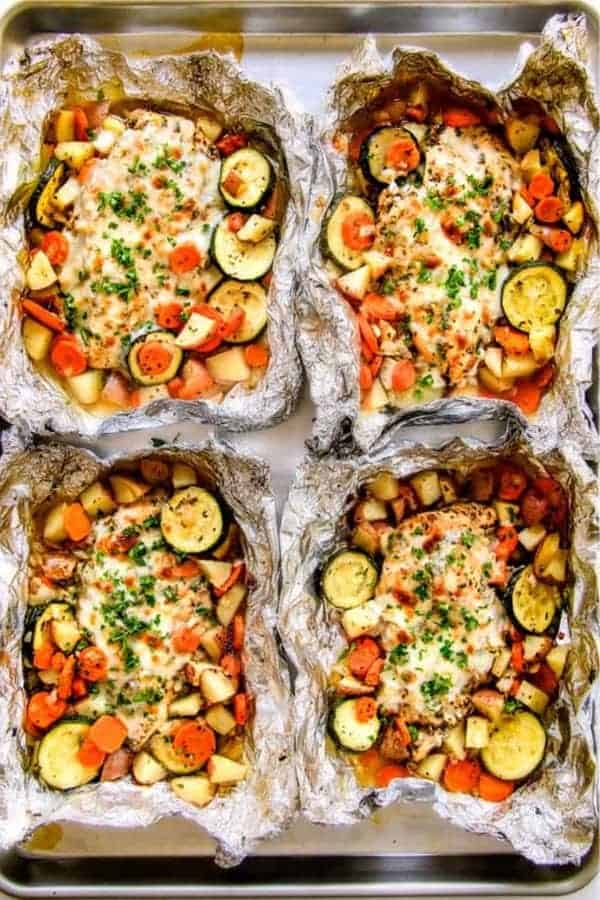 Italian Mozzarella Chicken Foil Packets