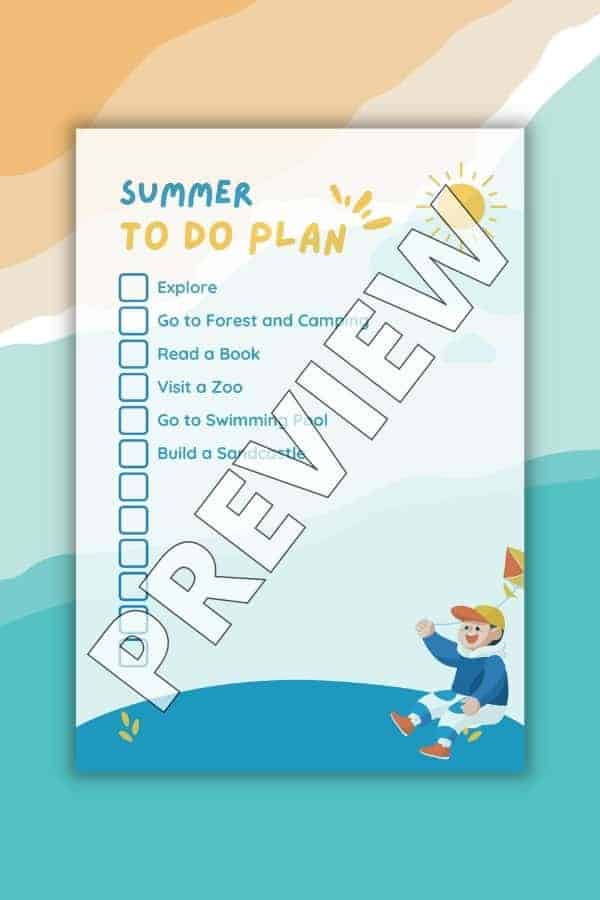 WHITE BLUE ILLUSTRATION SUMMER ACTIVITY PLANNER