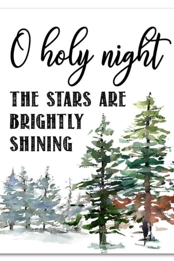 “OH HOLY NIGHT” CHRISTMAS PRINTABLE DECOR