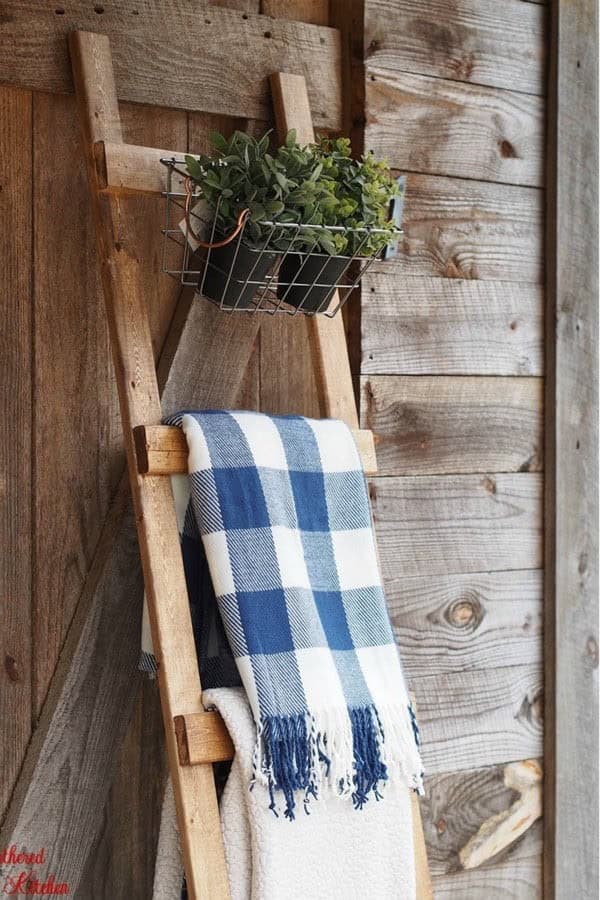 DIY Wooden Blanket Ladder Only