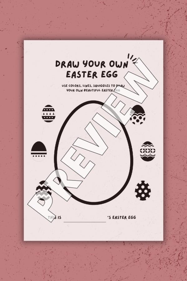 DRAW YOUR OWN EASTER EGG COLORING PAGE