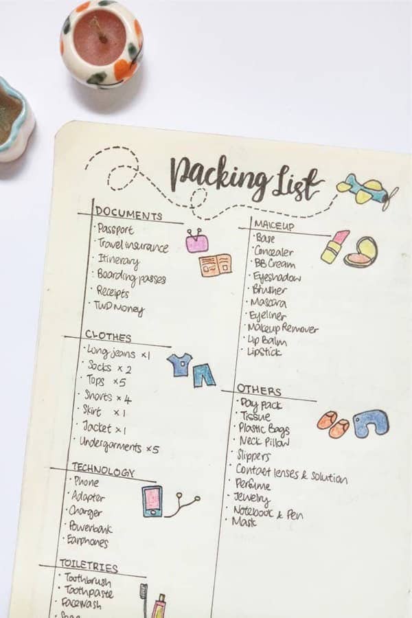 Packing List With Doodles