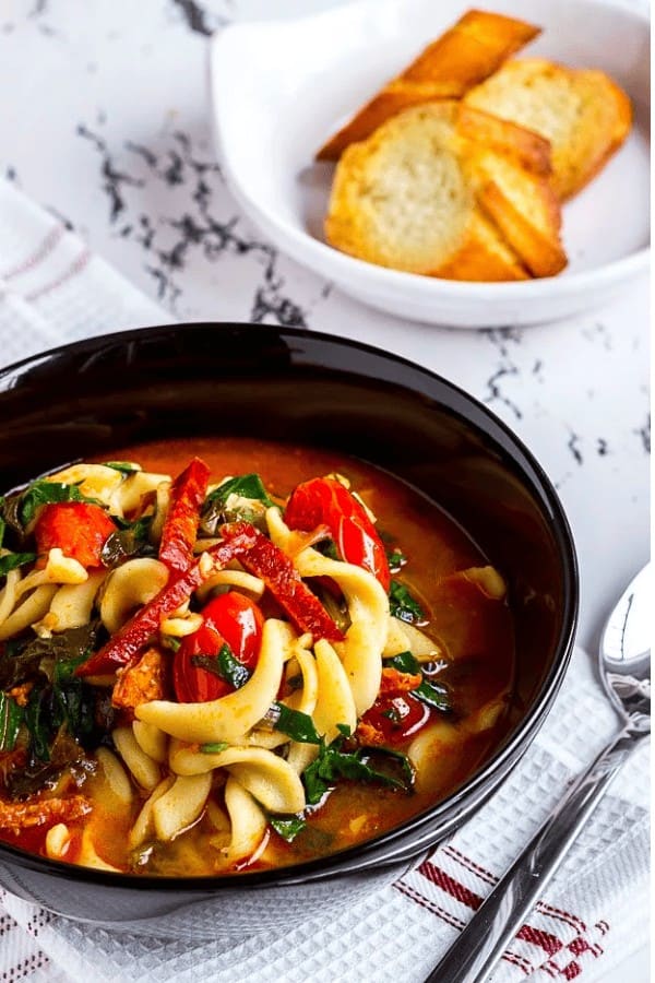 Spinach Chorizo Pasta Soup