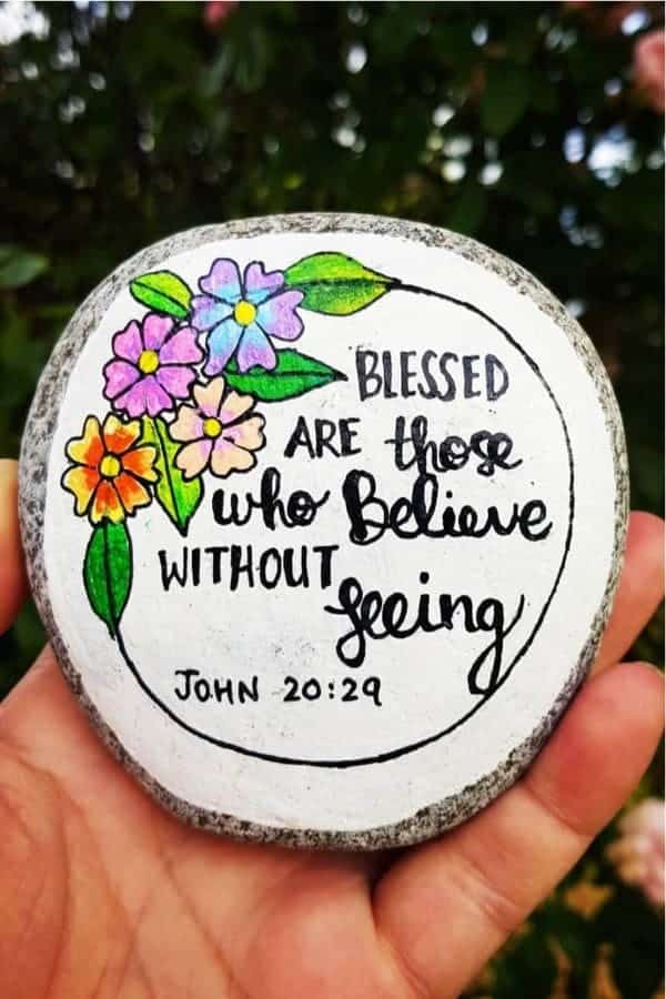 Bible Verse Rock Painting