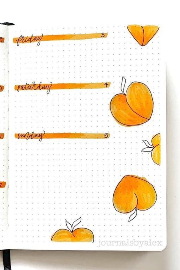 Weekly Spread With Peaches