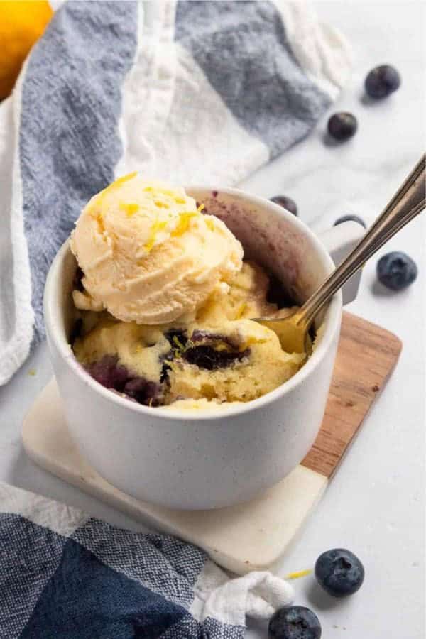 Blueberry Lemon Mug Cake