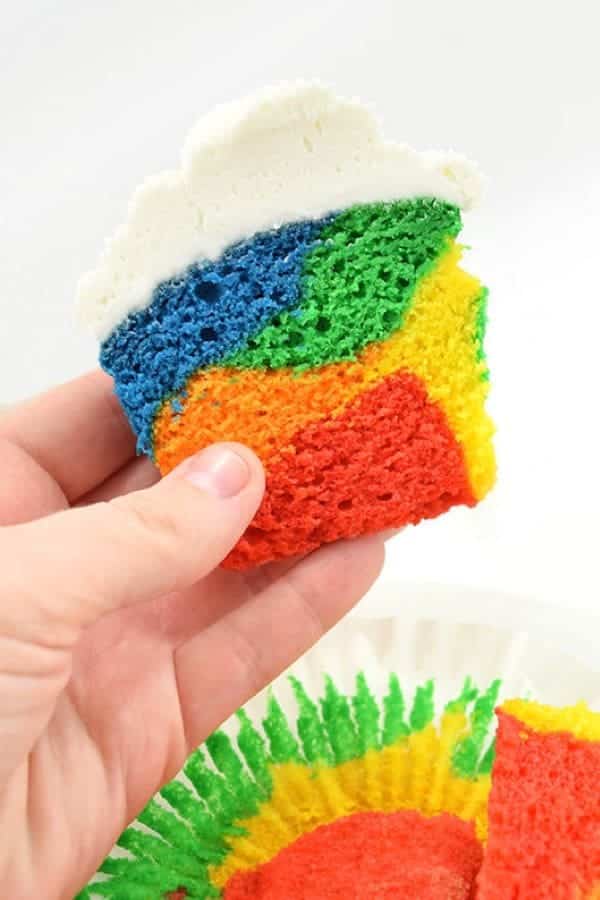 Quick Rainbow Cupcakes