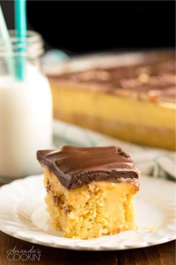 Boston Cream Poke Cake