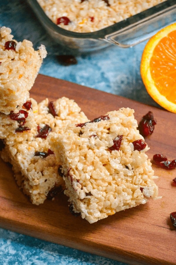 Cranberry Orange Rice Krispie Treats