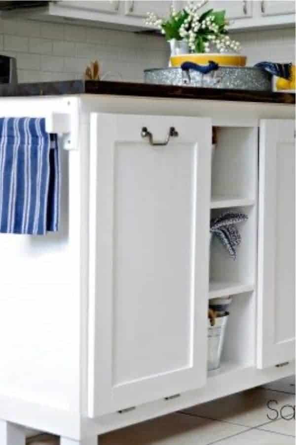 Cabinet Transformed Into A Kitchen Island