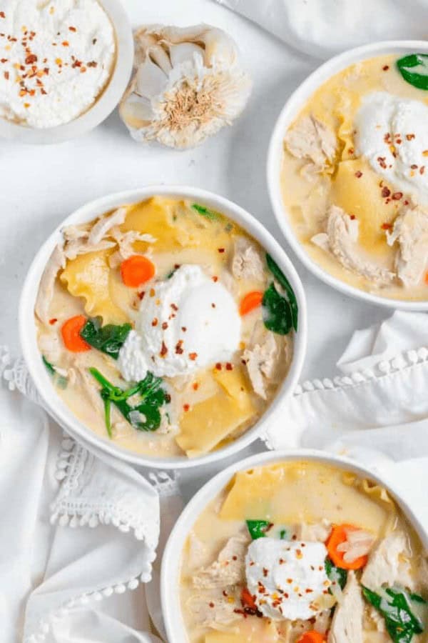 Chicken Alfredo Lasagna Soup