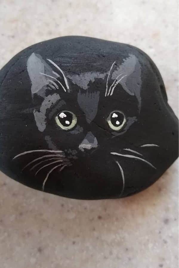 Black Cat Rock Painting