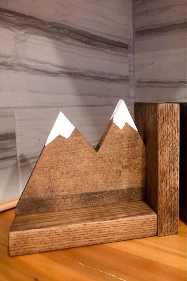 Mountian Top Wooden Bookends