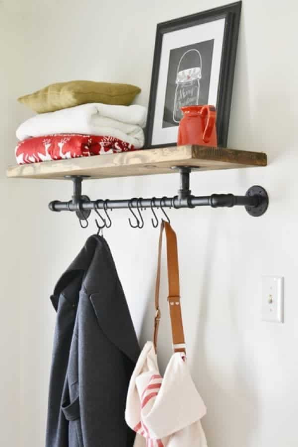 Homemade Industrial Coat Rack