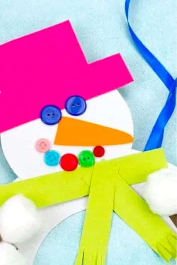 Paper Plate Snowman Wreath