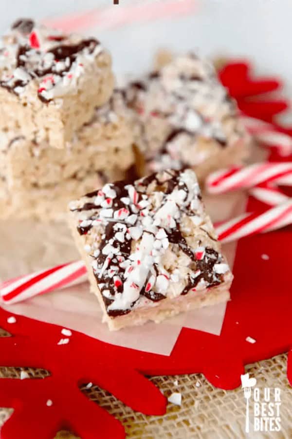 Peppermint Bark Rice Krispie Treats