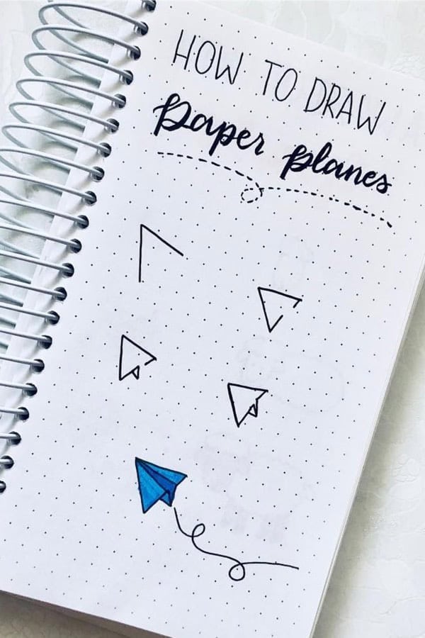 Paper Plane Bullet Journal Doodles