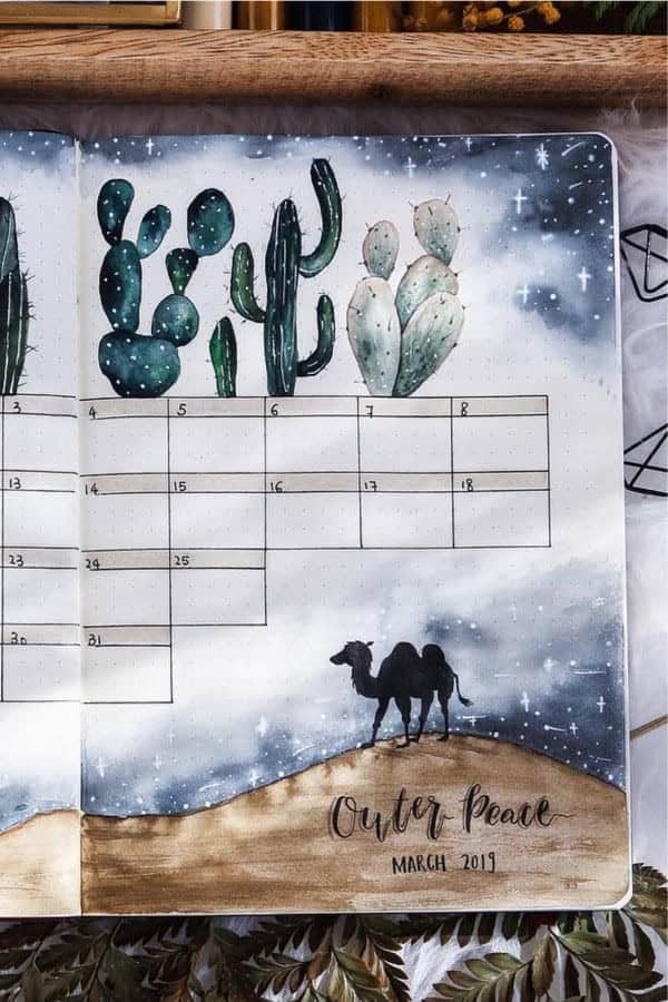 Calming Monthly Spread