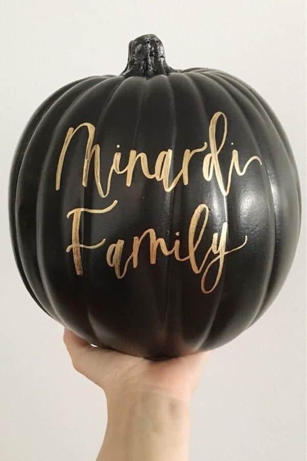 Black & Gold Pumpkin Decoration