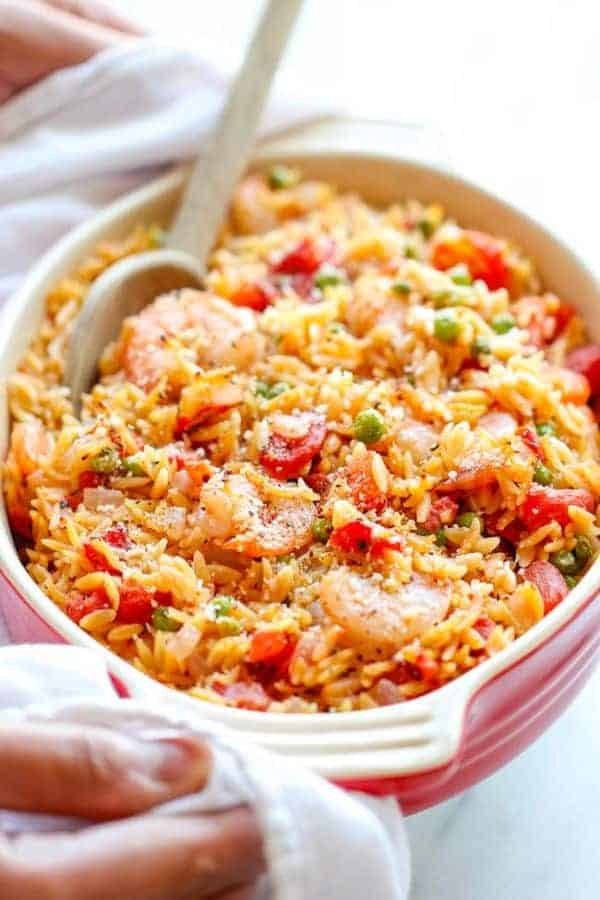 ONE POT LEMON ORZO SHRIMP