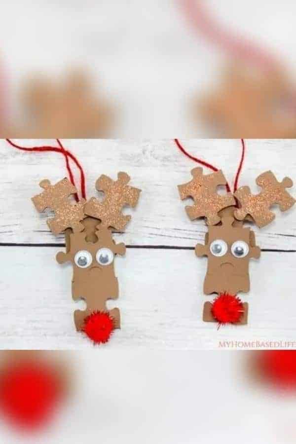 RUDOLPH PUZZLE PIECE ORNAMENTS