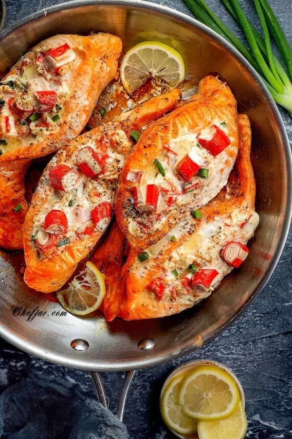 CRAB STUFFED SALMON