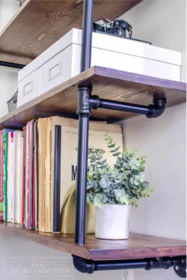 DIY Fixer Upper Pipe Shelving Tutorial