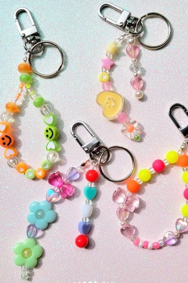 DIY BEADED KEYCHAINS