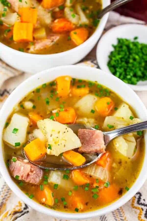 HAM AND POTATO SOUP (WITHOUT MILK)