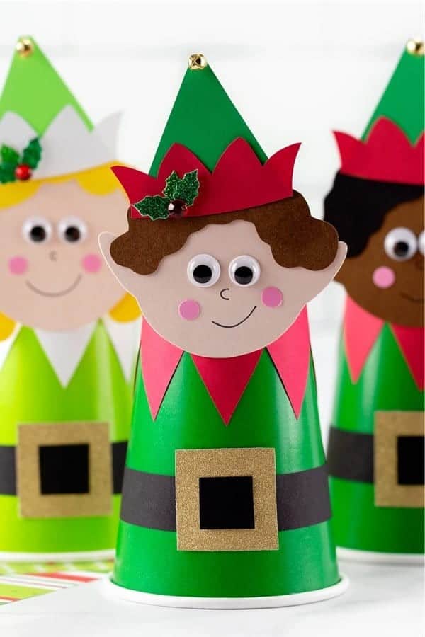 Paper Cup Elf Christmas Craft For kids