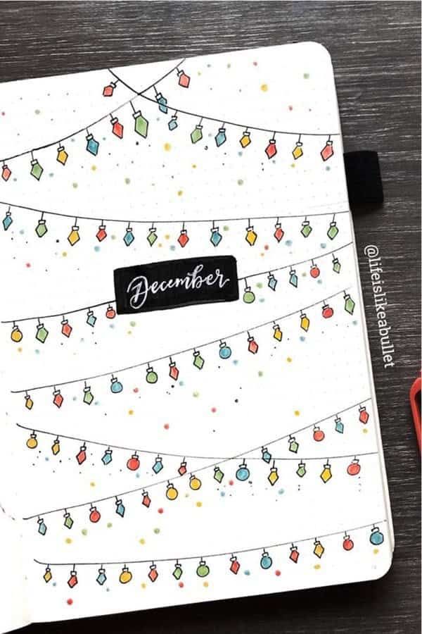 Christmas Lights Bujo Cover