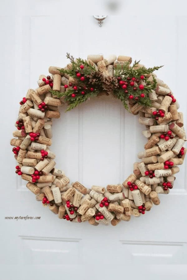 Christmas Wine Cork Wreath