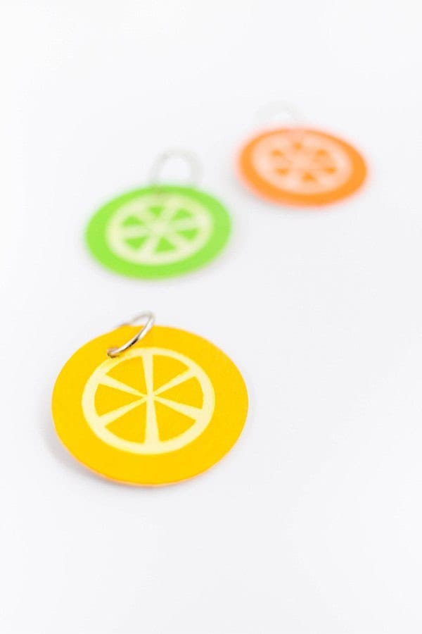 DIY PAINTED CITRUS SLICE KEYCHAIN