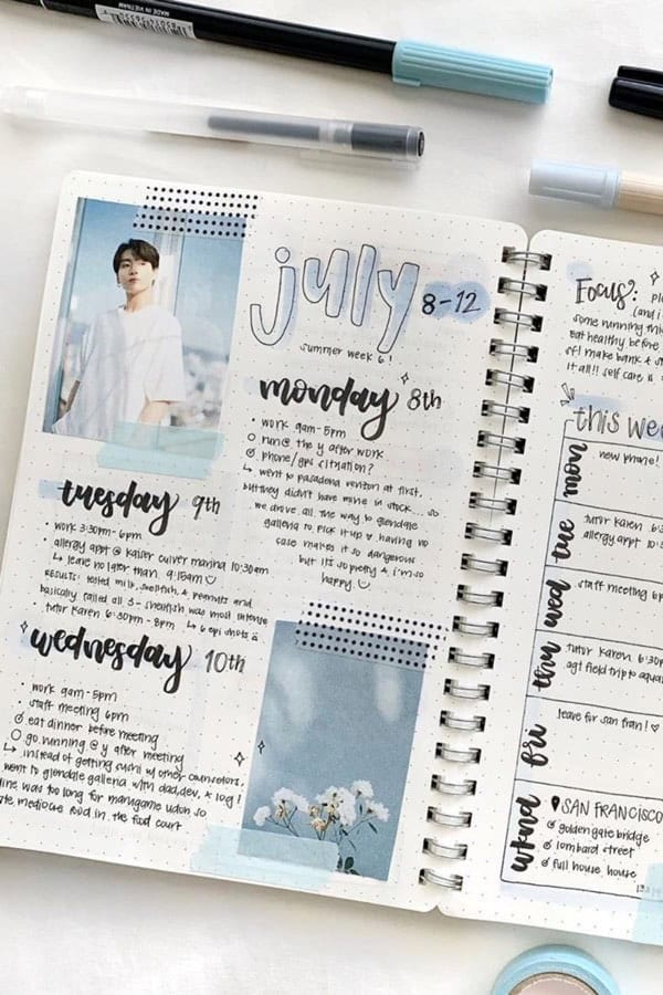 Pastel Blue Weekly Spread