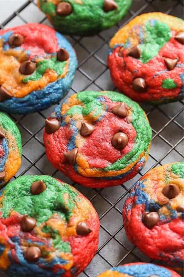 Rainbow Chocolate Chip Cookies