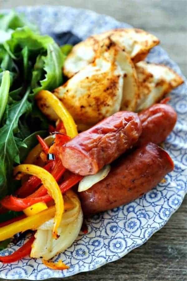 Kielbasa and Pierogies Sheet Pan Meal